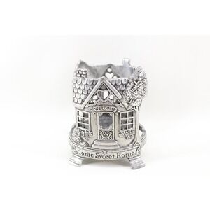 Vintage Pewter Jar Candle Holder Home Sweet Home Carson 1996 Yankee Candle Decór